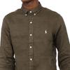 Polo Ralph Lauren FW25 Classic Solid Color Long Sleeve Linen Shirt With Pony Embroidery Men shirts Green 710866956-005