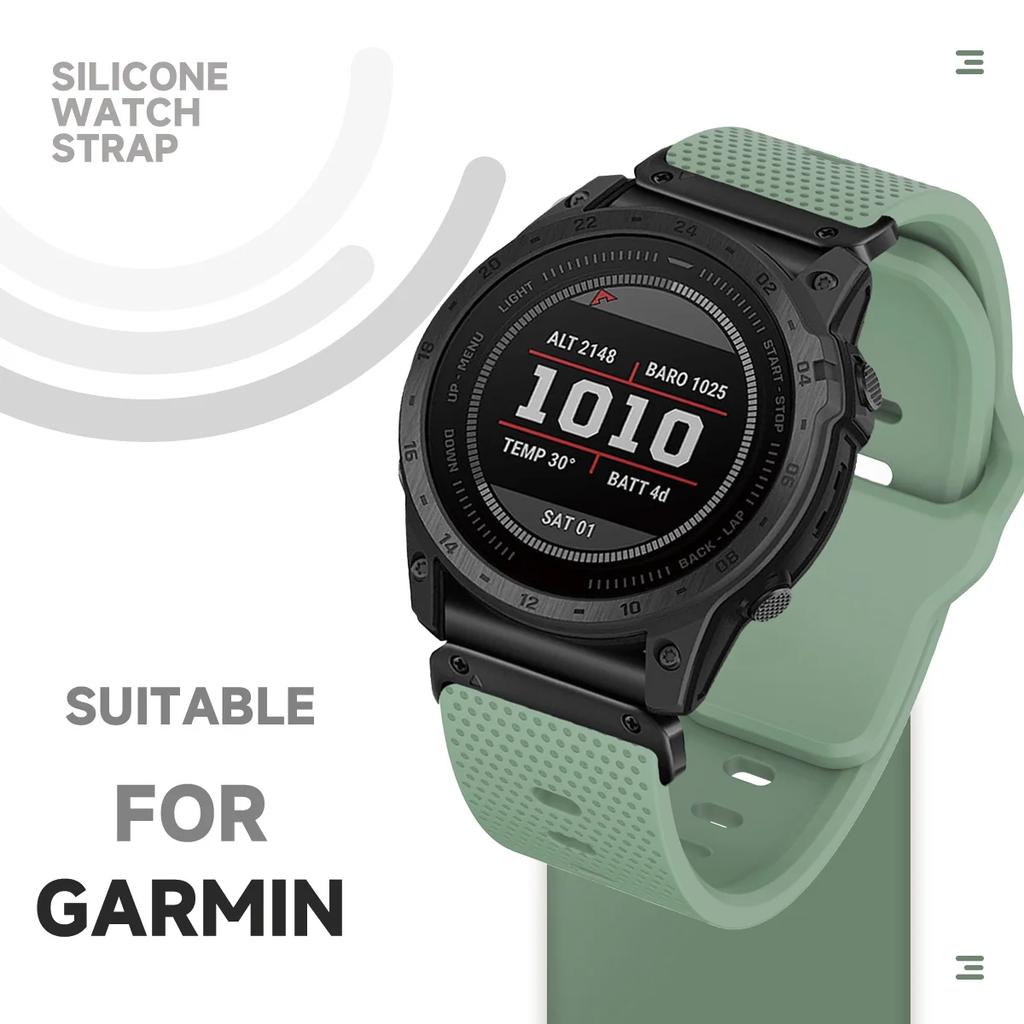 26 22mm Quick Fit Silicone Watch Strap For Garmin Fenix 8/5/5X/5XPlus/6/6X Pro/7/7x/Forerunner945 925 Sports Band Metal Adapter