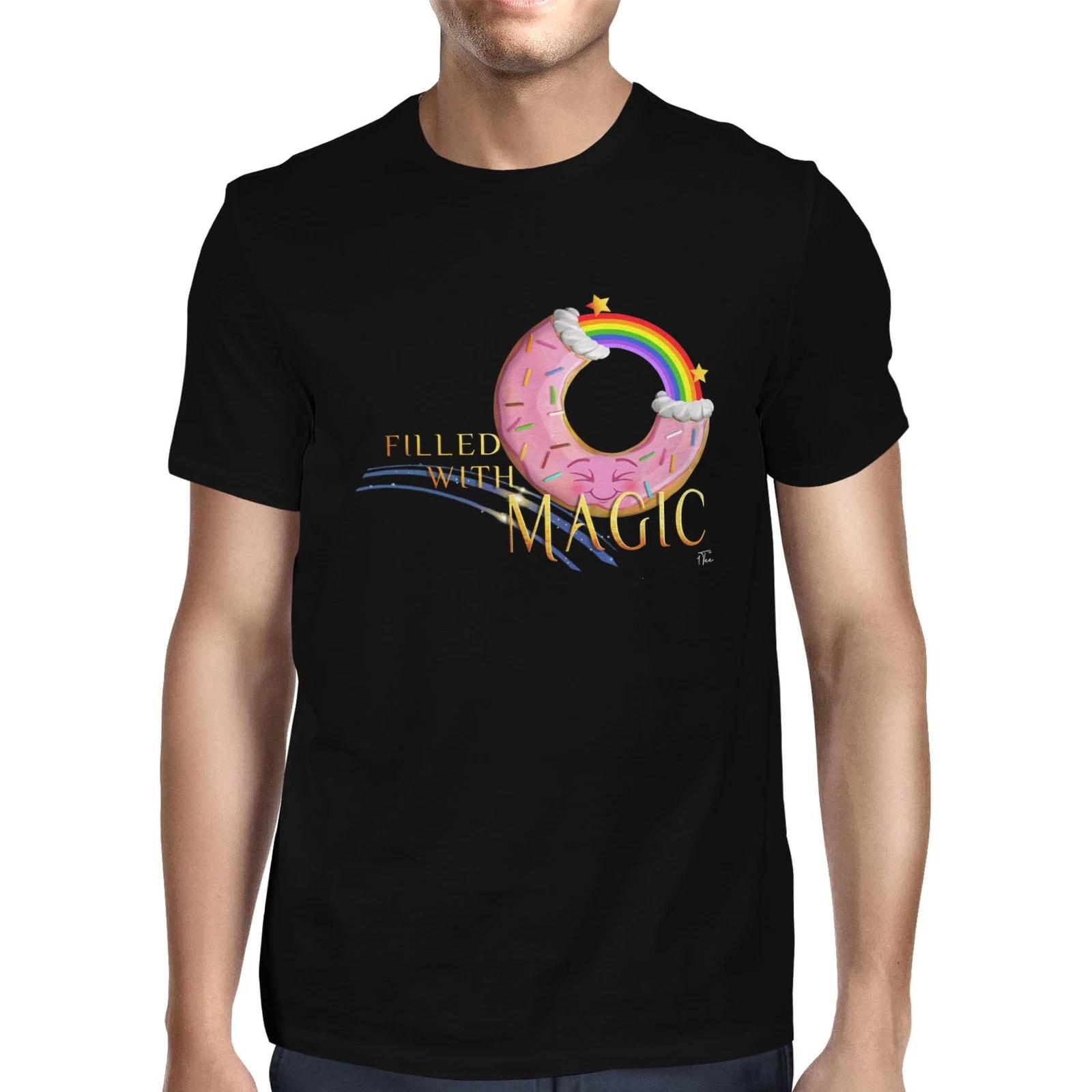 1Tee Mens Donut Filled With Magic Rainbow T-Shirt S