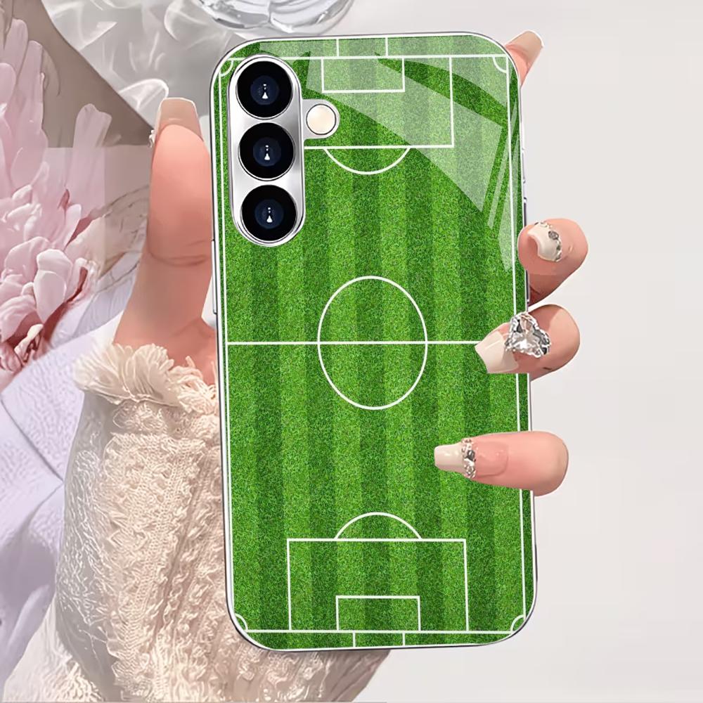 

PhoneCase Football field Simplicity High-end Electroplating Glass PhoneCase for Samsung Galaxy S26 S25 S24 S23 S22 FE,Ultra,Plus GalaxyS25