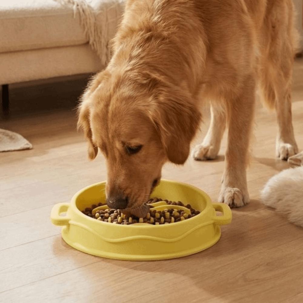 Silicone Dog Slow Feeder Bowl Non-Slip Anti-Flip Dog Treat Bowl Anti-choking with Suction Cup Pet Food Dish Pet Enrichment