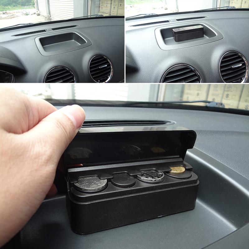 Black Plastic Car Orginazer Universal Coin Case Storage Box Holder Container Car Coin Holder