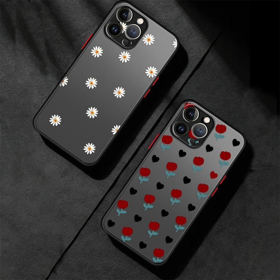 Cute Flower Funda Back Phone Cover Case for iPhone 17 Pro Max 16 Plus 11 7 8 SE 12 XS XR 15 Air 14 13 Mini