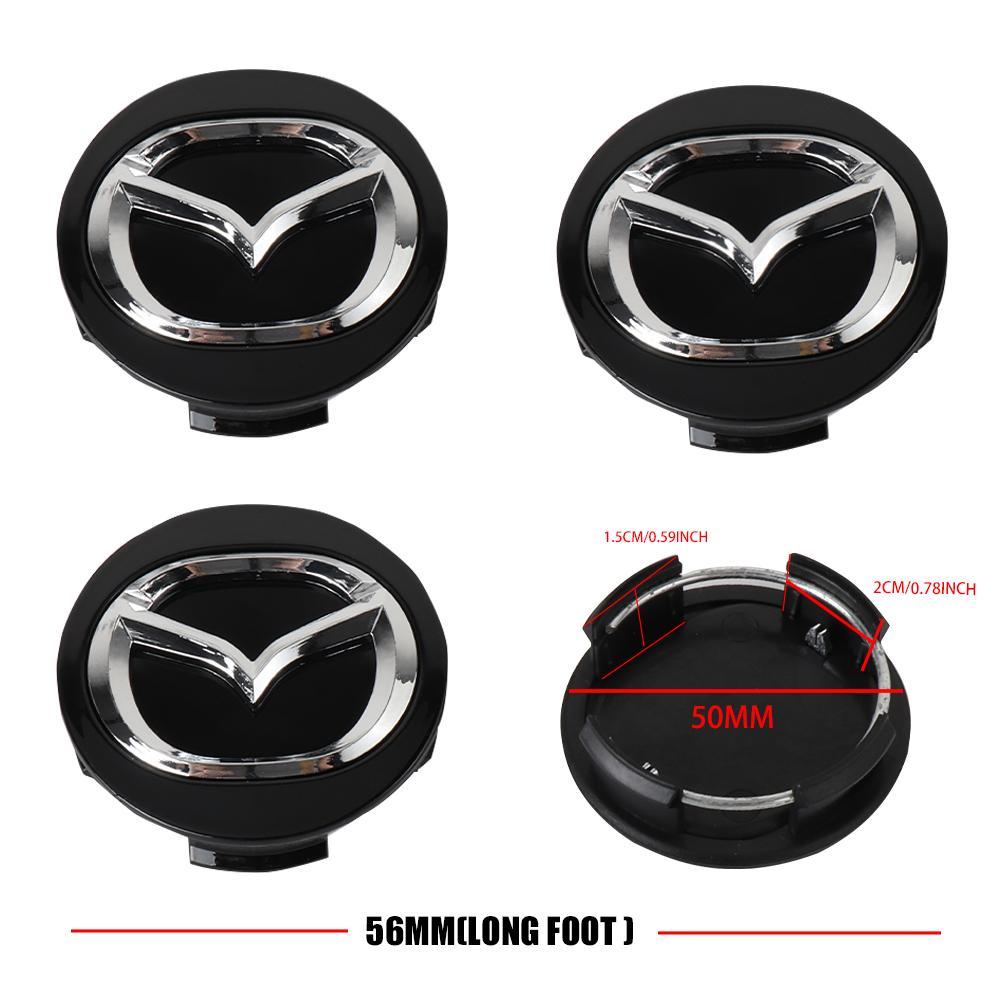 56MM Car Logo Wheel Center Hub Caps Badge Cover Sticker For Mazda Axela Demio Atenza CX CX3 CX7 CX30 CX60 CX9 2 3 4 323 MX3 MX6