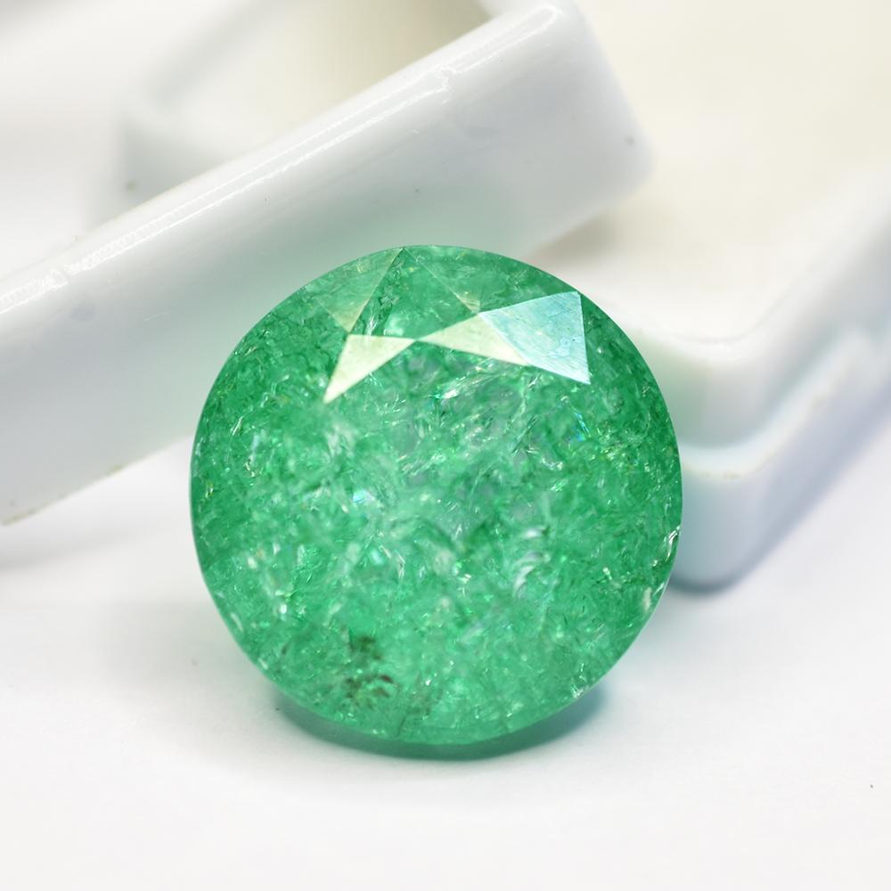 Natural Green Emerald Loose Gemstone 29.95 Ct Round Cut for Jewelry Making and Gem Collections