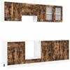 Lyon Kitchen Cabinet Set with Doors 8 Pcs Smoked Oak Wood Based Material