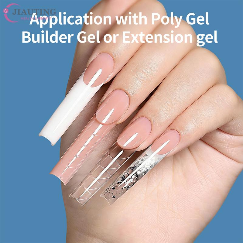 30/60/70/150Pcs Space Hollow French Crystal Extension 3D With Scale Nail Dual Forms Nail Mold Reusable UV Glue Nail Extension