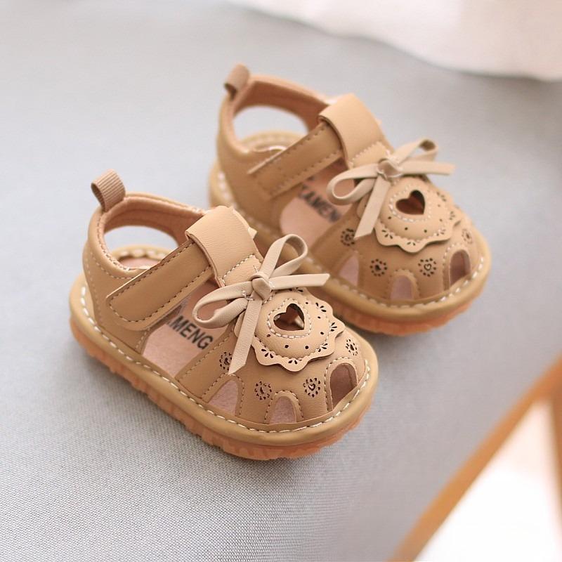 

Summer Toddler Girls Bow Princess Squeaky Soft Sole Walking Sandals 16 хаки
