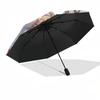 1pc Christmas Santa Claus Deer Automatic Opening/Closing Umbrella, Portable Tri-Fold Design with 8 Iron Ribs, Outdoor, Gift for Fans, Travelers, Daily