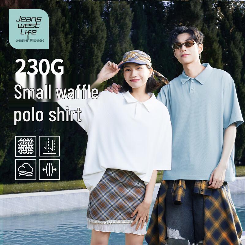 JEANSWEST LIFE Men's Waffle Knit Polo Shirt