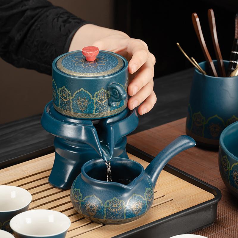 Light luxury Guochao Kung Fu tea set, household high-end business gifts, light luxury lazy tea set, commemorative souvenir gift