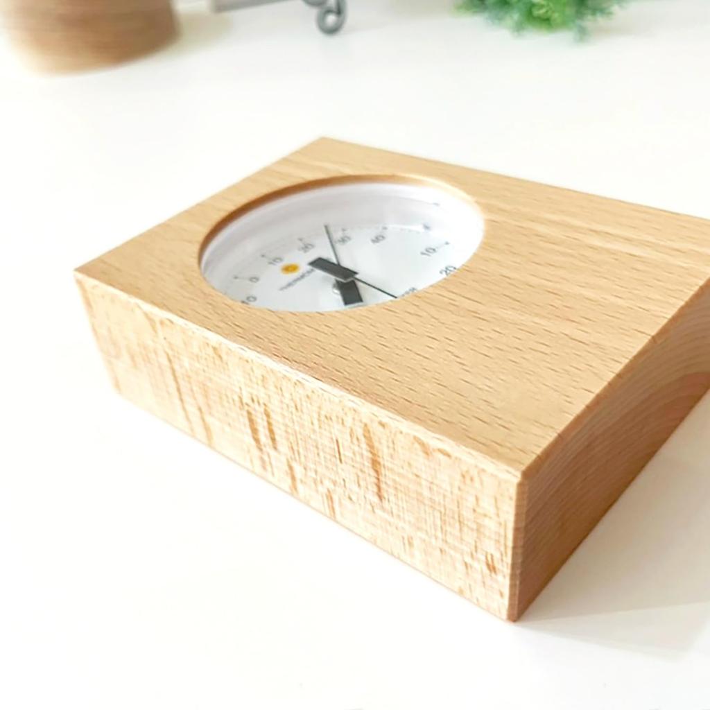 KATOMOKU Thermo-Hygrometer, Natural, Wooden, km-101NA