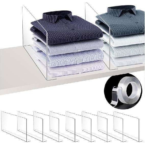 10-Pack Closet Dividers for Hanging Clothes, Durable Plastic Wardrobe Organizers - Perfect for Closet Rods, Clothing Racks & Retail Display