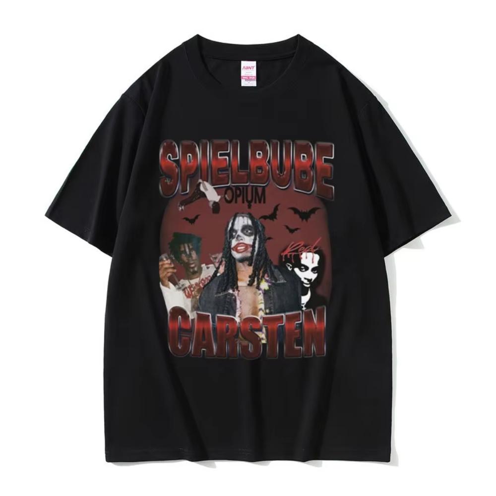 Rapper Playboi Carti Spiel Bube Carsten Grafické tričko Opium Tričko s potiskem Whole Lotta Red Pánské Vintage Hip Hop Oversize trička