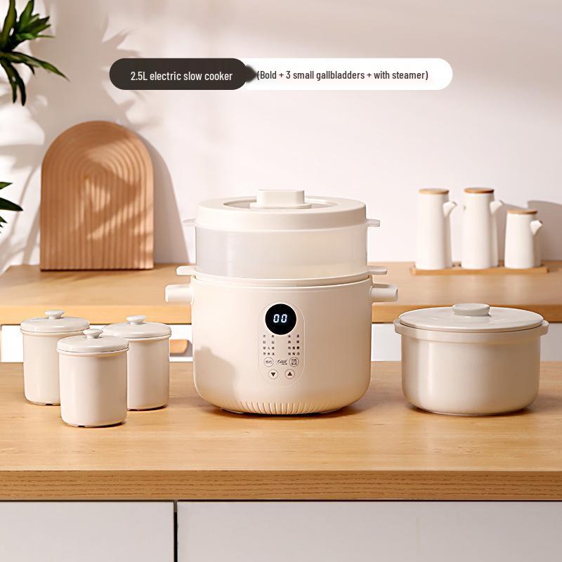 3L Multi-Function Electric Ceramic Stew Pot with Timer for Healthy Cooking