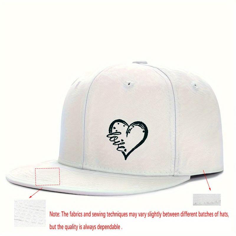 Single Love Design Printed Peaked Cap Urban Trend Hip-hop Unisex Versatile Simple Adjustable Flat Brim Hat