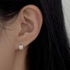 [925 Silver] Satin Square Earring