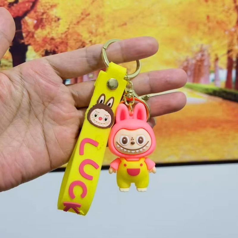 Colorful Cartoon Pvc Sheep Keychain Adorable Soft Keyring for Bags and Cars