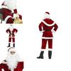 Elegant Plus Size Santa Claus Fancy Dress Outfit In Rich Wine Red Velvet Material