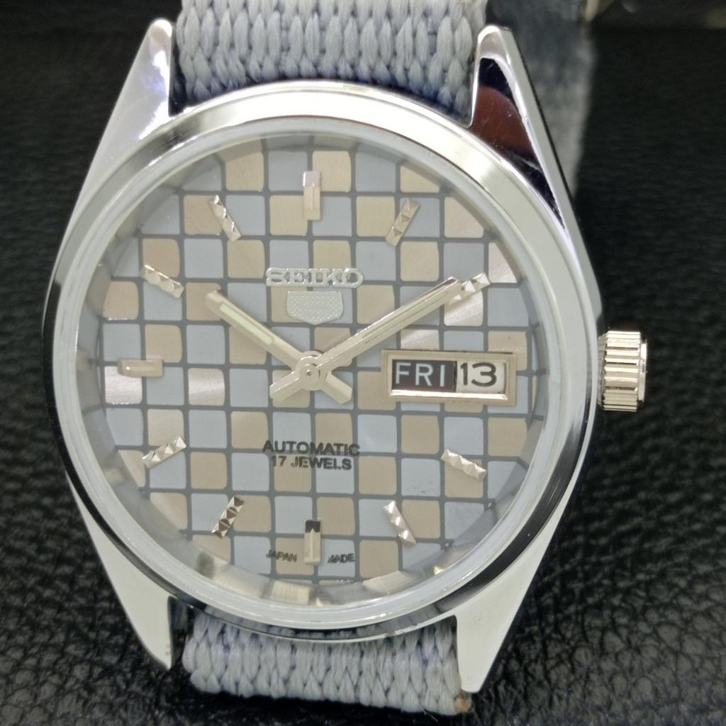 REFURBISHED SEIKO 5 AUTOMATIC MENS WATCH JAPAN MADE GREY DIAL CUSTOM a440092-2 QV90-a440092