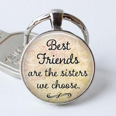 Best Friends Are The Sisters We Choose Friendship Key Chains Best Friends Pendant Quote Keychain