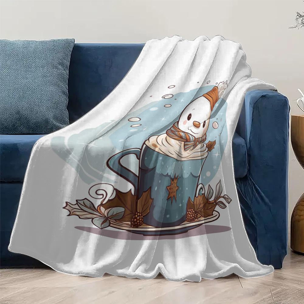 Tuniu Niedlicher Schneemann Gemütliche Decke für Sofa Schlafzimmer Dekorative Warme Überwurfdecke Geschenk