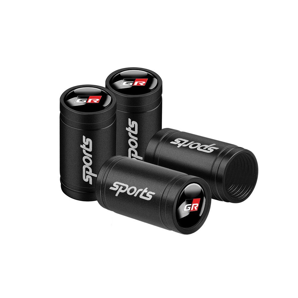 For Toyota 2026 Hot Hub Caps 4Pcs Car Sports Logo Metal Wheel Tire Valve Stem Caps Accessories For Toyota Rav4 Corolla Camry Mir