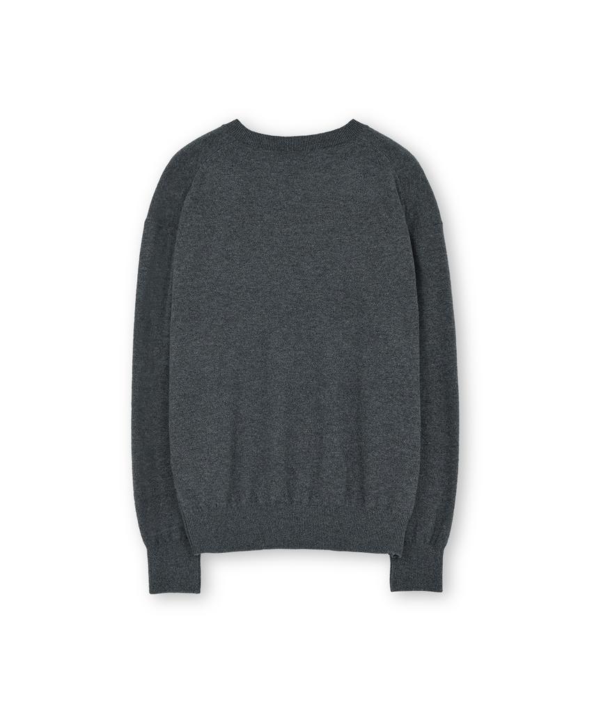 Beulaunyadeu Extra Super Fine V-Neck Knit, Charcoal