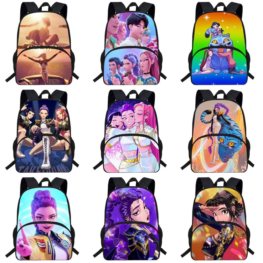 Hunters Demon Kpop Cartoon School Backpack Durable Material Anti Shock Students