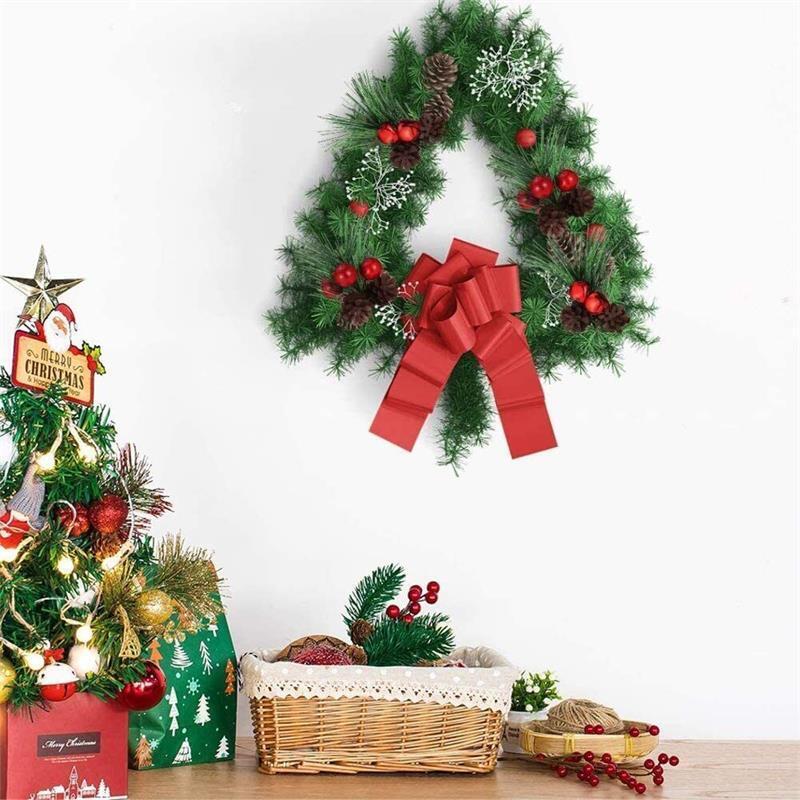 24Pcs Christmas Artificial Flower Red Berry Pine Cone Holly Xmas Party Decor