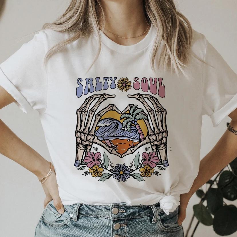 Retro Car Print Shirt 90s Cute Tees Ladies Women Short Sleeve Summer Clothes Tops Female Fashion Cartoon Tshirts Graphic TShirt