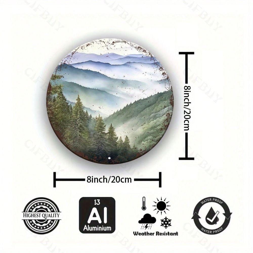 Decorative Tin Plate Metal Painting Art 20x20cm Folk Craft Ornament