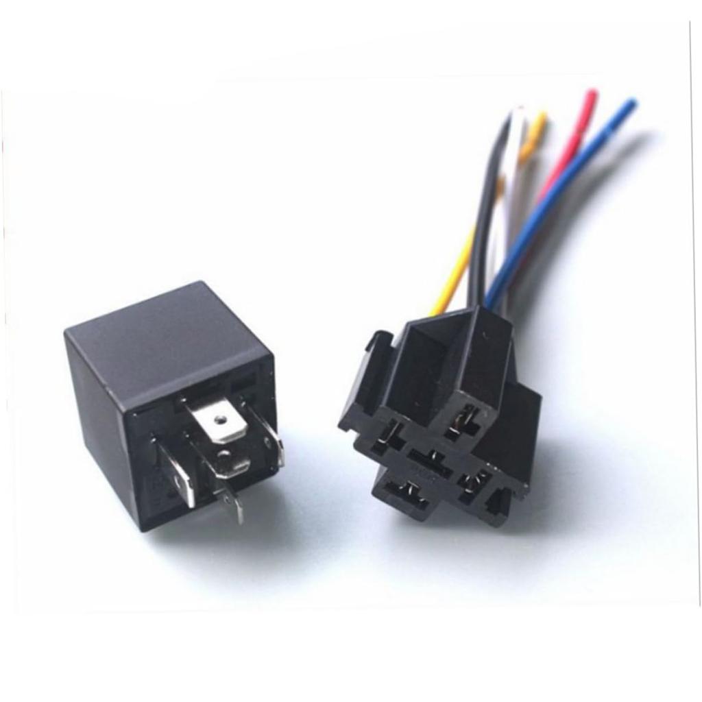 SWOOMEY 5 Pcs Car Relay Pin with Connector Relay Socket Black High Definition