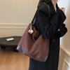 Autumn suede underarm bag women's 2025 new fashion Korean version tote bag simple large capacity shoulder bag
