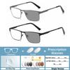 Men Business Square Metal Frame Photochromic Reading Glasses Anti Blue Light Custom Glasses Classic Prescription Optical Eyewear