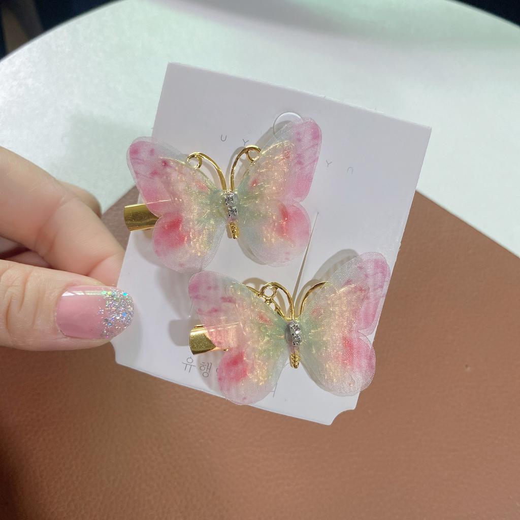 Bunte Schmetterlings-Haarnadeln, Mädchen-Haarspangen, Haarspangen, Damen, süßes Haarschmuck, Regenbogen-Kopfbedeckung, modischer Haarschmuck