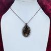 Ammonite Fossil Gemstone Pendant Copper Wire Wrapped Jewelry Handmade Pendant
