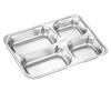 ZLIII 304 Stainless Steel Rectangular Divided Lunch Tray