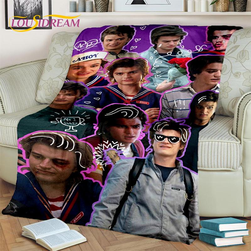 HD Printing Joe Keery Actor 3D Blanket,Soft Throw Blanket for Home Bedroom Bed Sofa Picnic Travel Office Rest Cover Blanket Kids