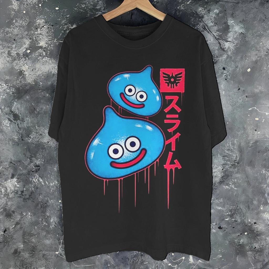 Summer Dragon Quest slime T Shirt for Unisex Women  Cotton Tshirts Short Sleeve Clothes