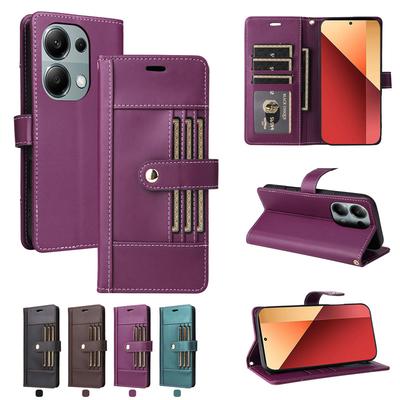 Kožené peněženkové pouzdro typu kniha pro Xiaomi Redmi Note 13 Pro 4G Note13 Pro Plus 5G Flip Cover Pouzdra na telefon Vnější 6 přihrádek na karty 2025