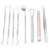 8pcs   set Dental Tartar Scaler Teeth Pick Teeth Tartar Scraper Mouth Mirror Flashlight