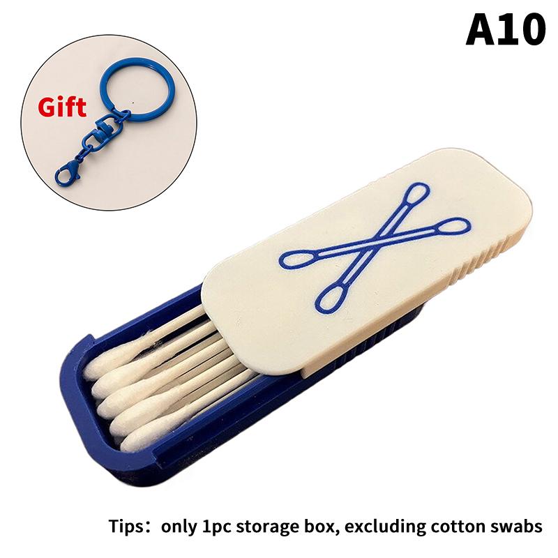 Mini Sliding Cotton Swab Storage Box With Keychain Portable Swab Case For Travel And Daily Use Dust-Proof Keeps Clean!
