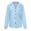 Chemise décontractée à pois pour femmes, simple boutonnage, coutures à revers, manches longues, ample en mousseline de soie