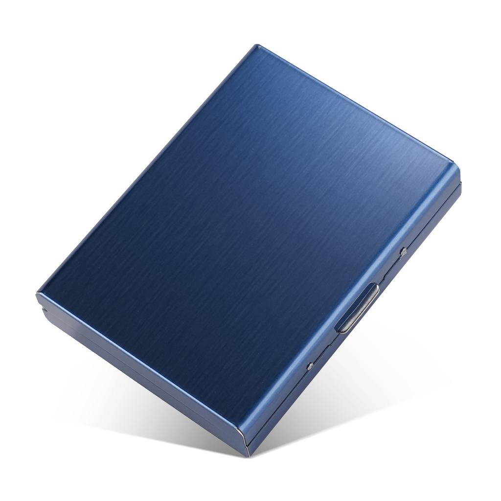 Porte-cartes de crédit en aluminium bloquant les RFID pour homme Portefeuille métallique Fin Étui pour cartes Pop-up Boîte pour cartes d'identité professionnelle Portefeuille de poche minimaliste