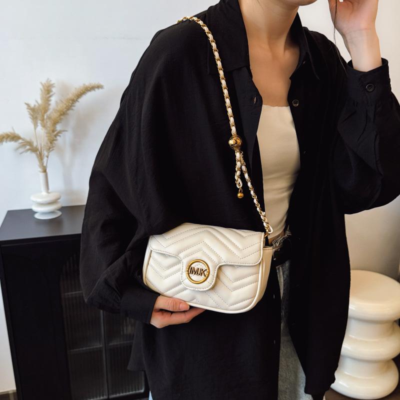 New Small Square Bag, Rhombus Embroidery Thread Bag, Women's High-end Fashion Chain Bag, Four-season Versatile Single Shoulder Messenger Bag