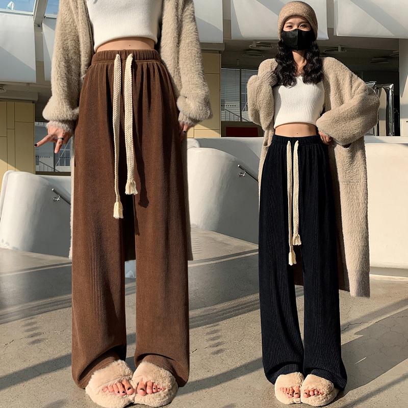 

2024 Women s Trendy Japanese Casual Draped Trousers - Autumn Loose Straight Leg Pants S
