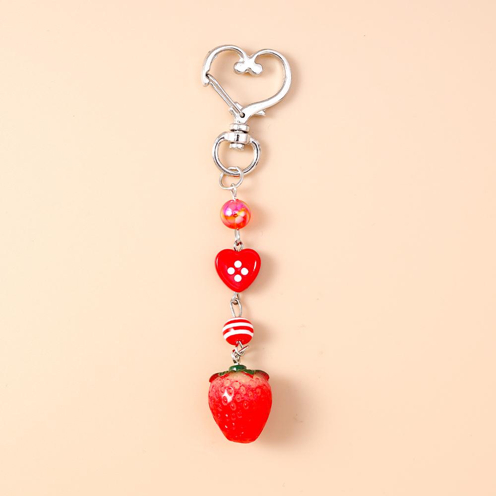New Enamel Avocado Cherry Keychain Women Girls Fruit Key Ring Pendants for Handbag Decor DIY Key Chain Gifts
