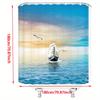 1pc Sailboat at Sunset Shower Curtain - Tranquil Turquoise Ocean, Peaceful Sky, Polyester,  Coastal Bathroom Decor