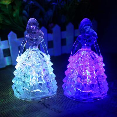 Crystal Princess Light LED Color Changing Christmas Night Lamp Home Table Decor